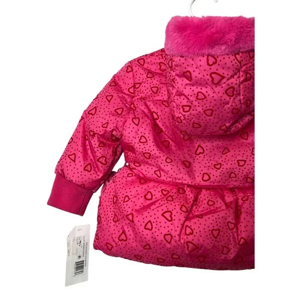 Rothschild Jacket Baby Girls Sz 18 Months Kids Puffer Coat Winter Fall Pink Hood